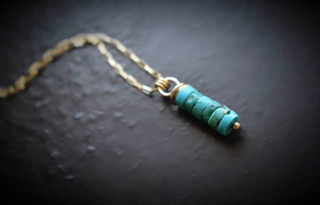 14kt gold Turquoise Talisman