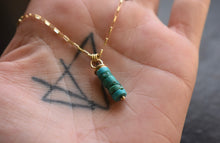 Load image into Gallery viewer, 14kt gold Turquoise Talisman